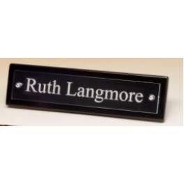 Black Piano Finish Nameplate With Acrylic Nameplate