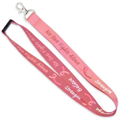 Pink Awareness Ribbon Lanyard