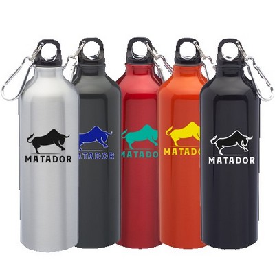 Aluminum Body Water Bottle - Carabiner Cap, 24 Oz.