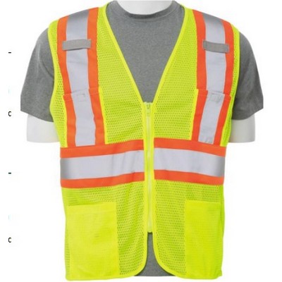 Safety Brite Class 2 Multi-Pocket Two Tone Mesh Vest