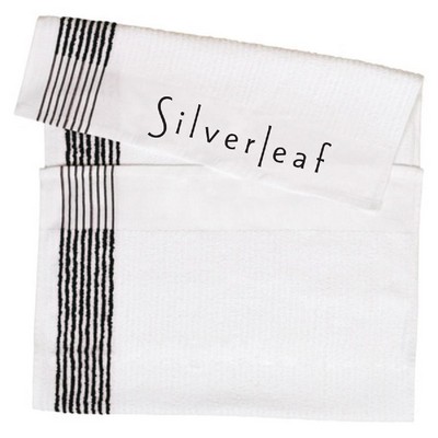 Tour Caddy Golf Towel - White with Color Stripe - Embroidery