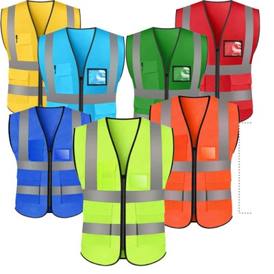 High Visibility Reflective Safety Vest w/ Multi Pockets