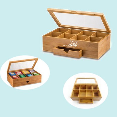 Bamboo Tea Storage Box with Drawer