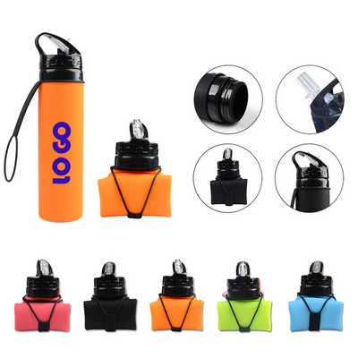 20 Oz Silicone Collapsible Sports Water Bottle