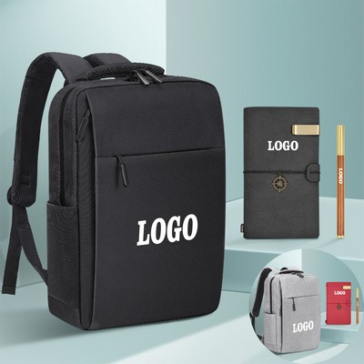 Business Travel Backpack Set Including Notebook And Pen