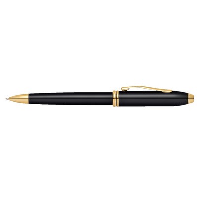 Cross® Townsend® Black Lacquer Ballpoint Pen with Gold Trim