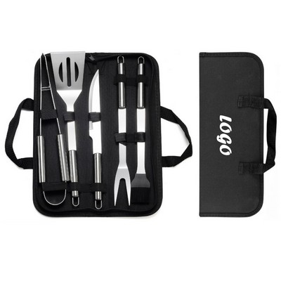 5pcs BBQ Grilling Tool Set with Carry Bag