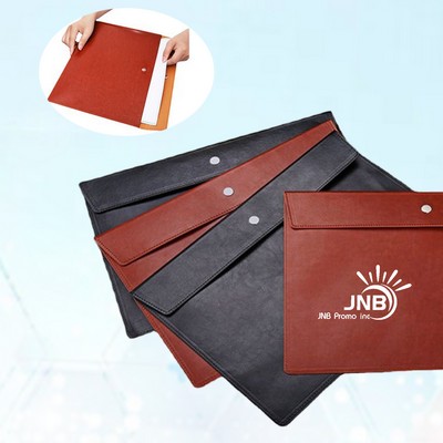 PU Leather A4 File Folder Document Holder Envelope Folder Case with Snap Closure