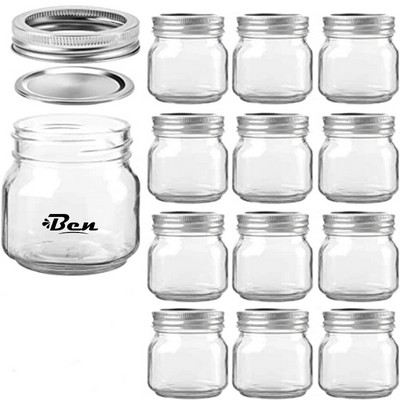 Clear 8Oz Glass Jars With Lids