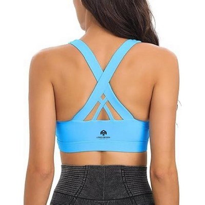 Sports Bra Women Criss-Cross Padded Strappy