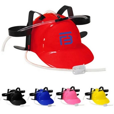 Fun Party Hat for Beer Soda Drinking Helmet with Straw