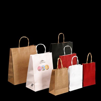 Recycled Eco-Friendly Brown Kraft Paper Bags Gift Wrap Bags With Handles