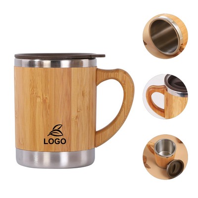 Stainless Steel Bamboo Coffee Mug