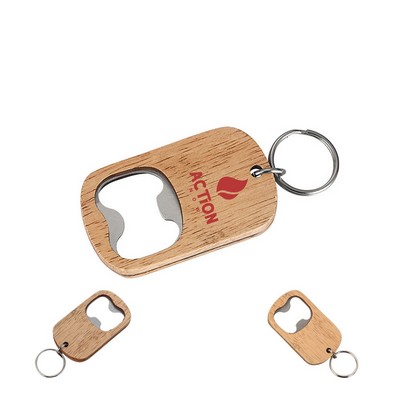 Wooden Bottle Opener Keychain