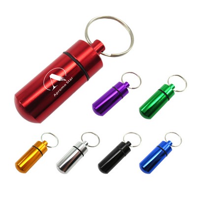 Aluminum Pill Case Keychain