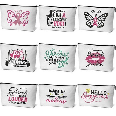 Breast Cancer Awareness Cosmetic Makeup Pouch