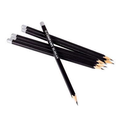 2B Square Black Wood Pencil Writing Instrument