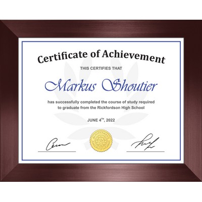 Borden 8.5"x11" Certificate Frame (Burgundy) 10.5"x13"