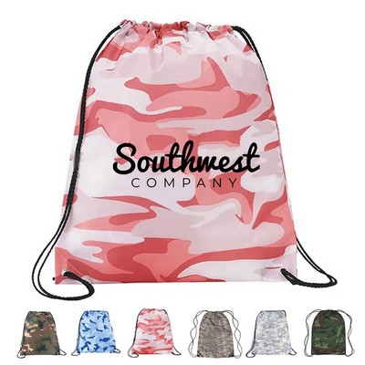 Camo Drawstring Backpack