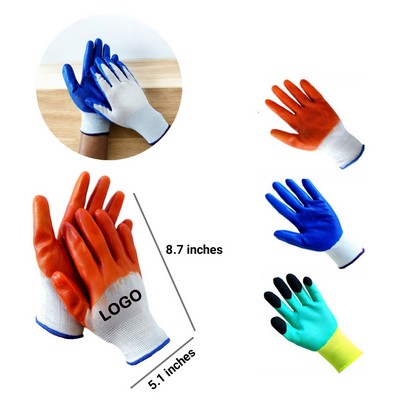 Latex-Coated Knit Work Gloves