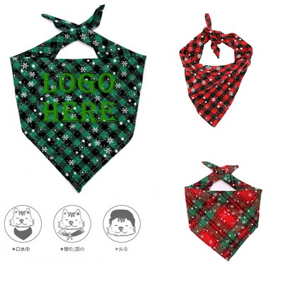 Christmas Pet Collar Triangle Scarf Bib