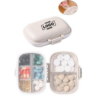 Portable 8-Section Pill Organizer Box