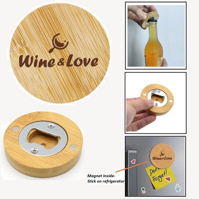 Magnetic Bamboo Bottle Opener