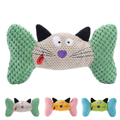 Cat Face Dog Squeaky Toy