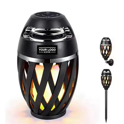 Portable Outdoor Bluetooth Speaker with LED Torch Flame Effect