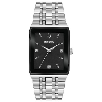 Bulova Watches Men's Futuro Quadra Bracelet Watch, Stainless Steel w/Black Dial