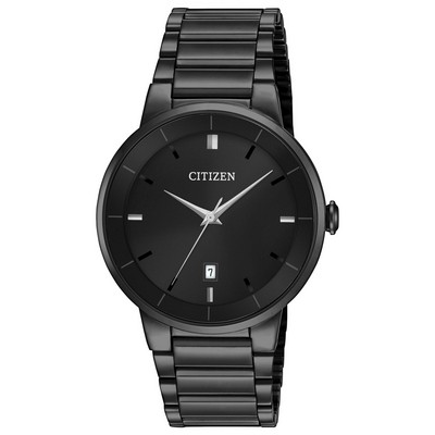 Citizen Watch Men's Quartz Watch, Black Ion Plated Stainless Steel Case And Bracelet w/Black Dial