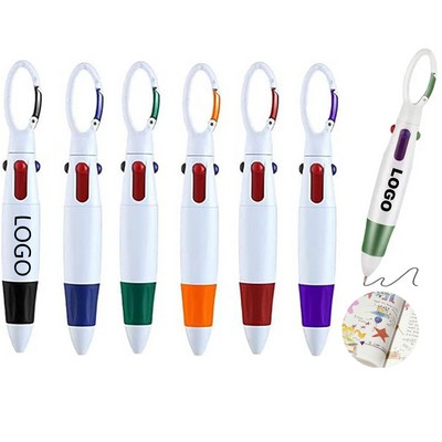 4 In 1 Shuttle Retractable Ballpoint With Buckle Keychain