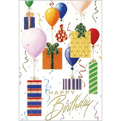 Floating Birthday Gifts Greeting Card