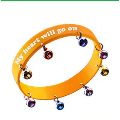 Silicone Bracelet With Bell Affixed