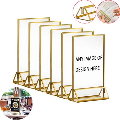 Elegant Acrylic Table Sign Holders With Clear Panels