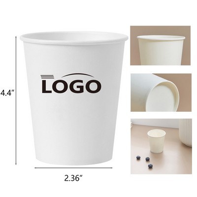 12 oz Disposable Coffee Cup Leak Proof Paper Cups Thickened Paper White Hot Coffee Cup