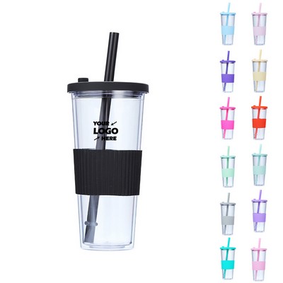 24 oz Double Wall Tumbler With Silicone Sleeve