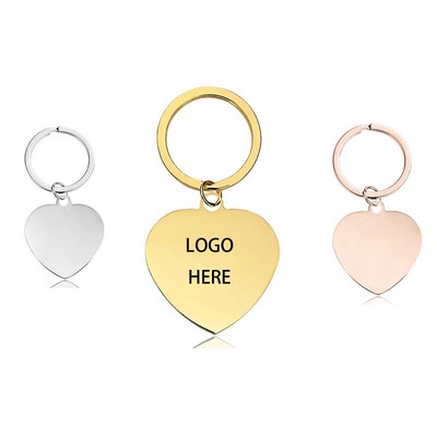 Heart Shaped Stainless Steel Keychain