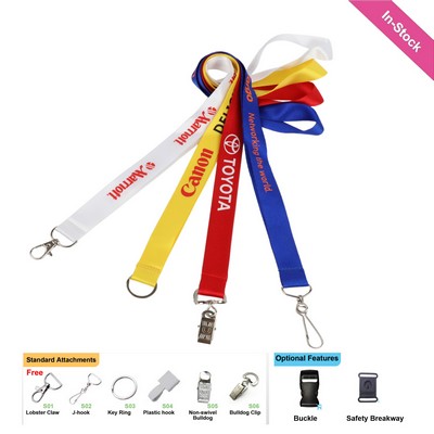 3/4" Polyester Screen Printed Lanyard