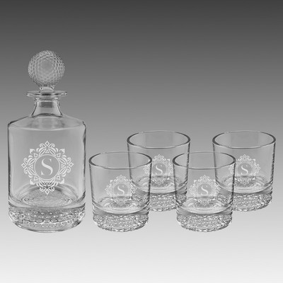 850 ml Polar Camel Round Golf Decanter and Four Glasses