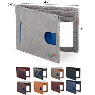 Rfid Blocking Slim Bifold Genuine Leather Thin Minimalist Front Pocket Wallets