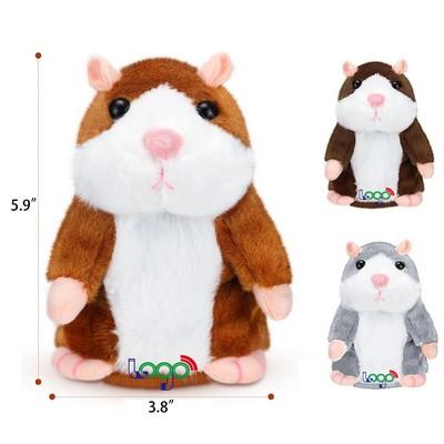 Custom Talking Hamster Repeats What You Say Interactive Stuffed Plush Animal Hamster Toys