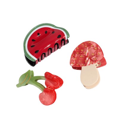 Red Cherry Mushroom Watermelon Hair Clip