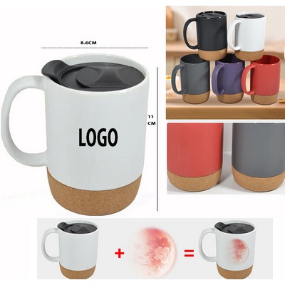 12 Oz Ceramic Coffee Mug With Cork Bottom