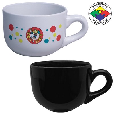 16 Oz. Black Latte Bowl Mug - Dishwasher Resistant - Precision Spot Color