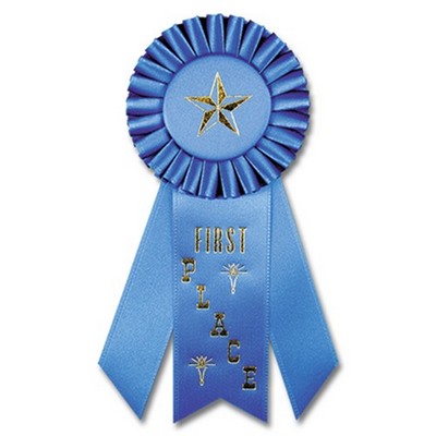 7" First Place Stock Rosette w/Pin Back