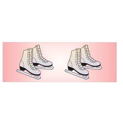 Ice Skates Panoramic Badge w/ Bar Pin (1 5/8"x4 5/8")