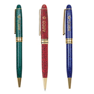 Legend Marble Finish Brass Ballpoint Pen w/Gold Trim