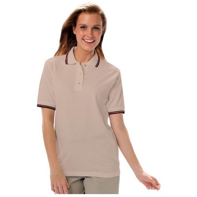 Ladies Superblend™ Pique Polo Shirt w/Tipped Collar & Cuff