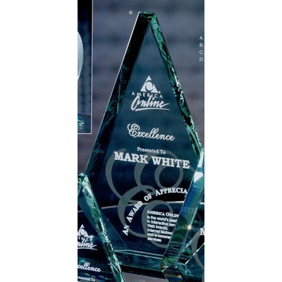 15" American Diamond Jade Crystal Award